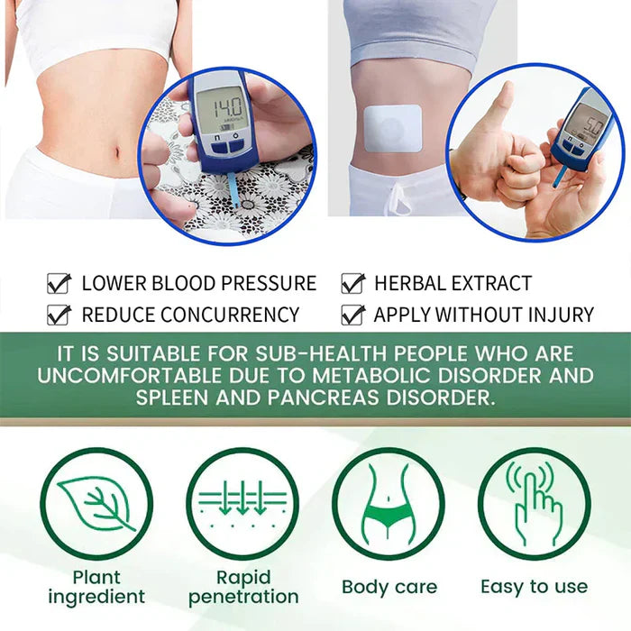 Ayurvedic Herbs Sugar Patch – Natural Blood Sugar Support Patch for Diabetes Care (Buy 10 pieces and get 20 pieces))