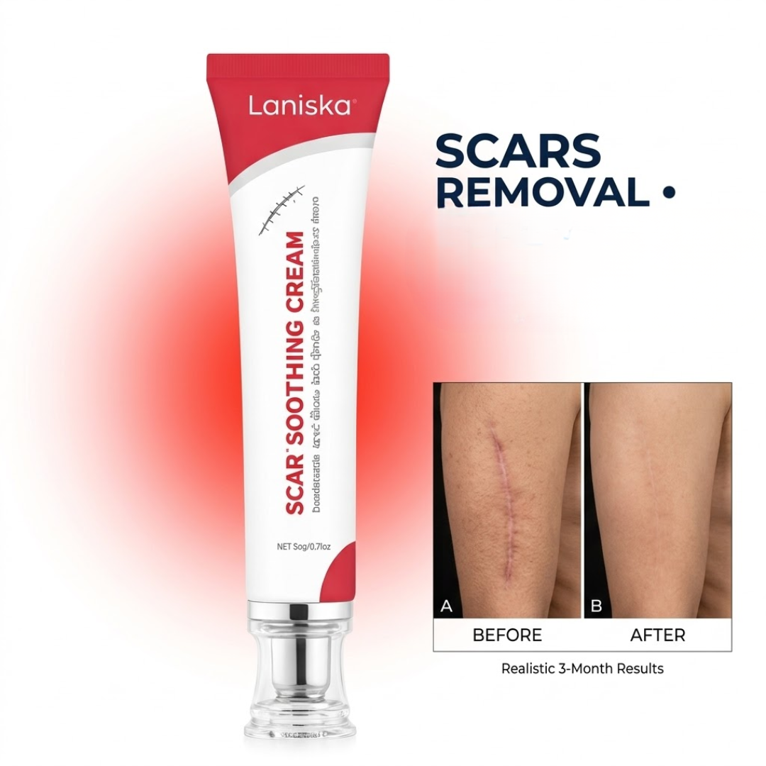 Laniska Scar Soothing Cream | 7-in-1 Skin Repair with Argan Oil, Shea Butter, Vitamin E & Hyaluronic Acid | Fades Scars, Warts & Scratches, Deep Hydration