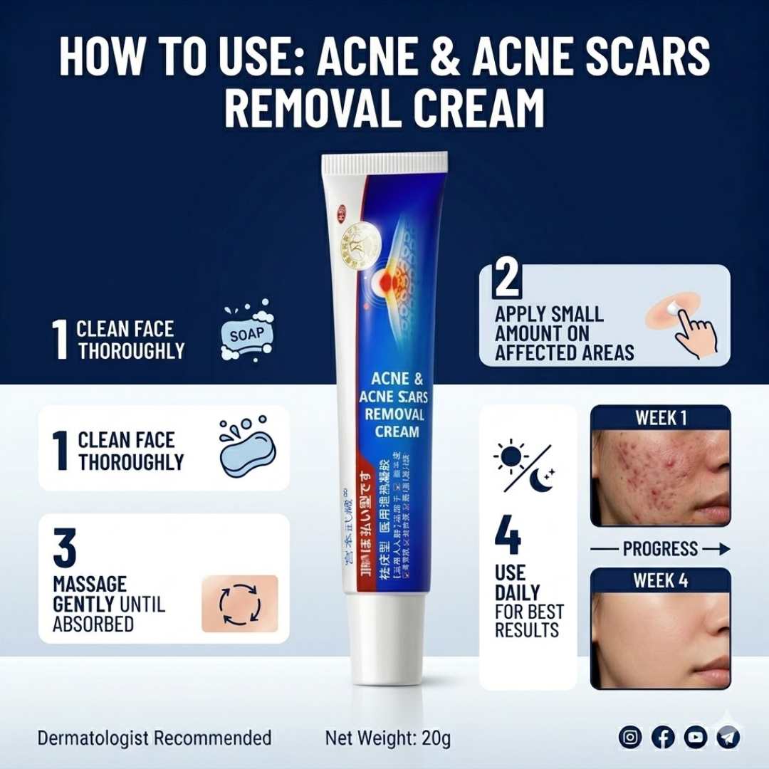 Acne & Acne Scars Removal Cream | Salicylic Acid + Niacinamide + Hyaluronic Acid + Tea Tree |