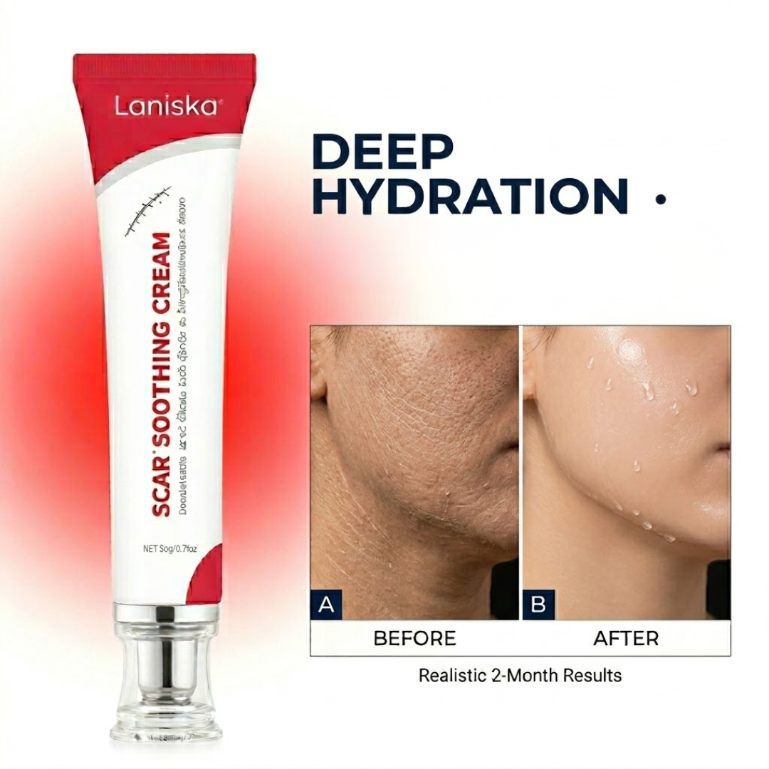 Laniska Scar Soothing Cream | 7-in-1 Skin Repair with Argan Oil, Shea Butter, Vitamin E & Hyaluronic Acid | Fades Scars, Warts & Scratches, Deep Hydration