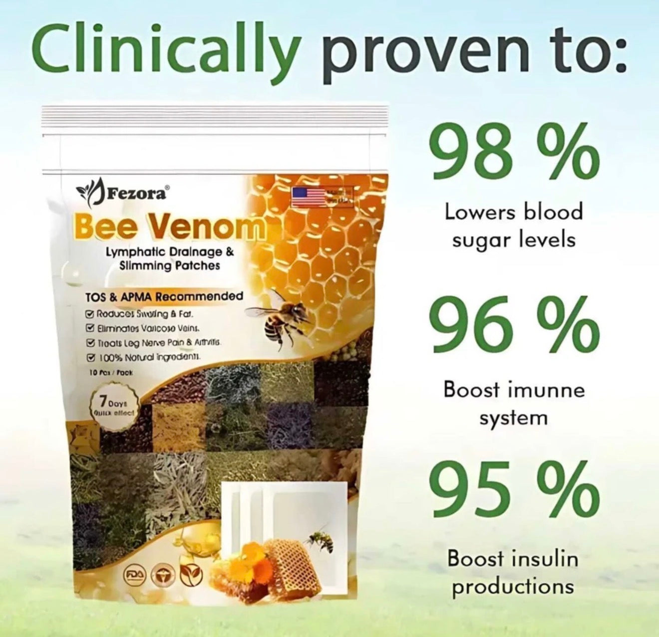Bee Venon Detox Patches (1 pack Contains pack of 10 pieces)